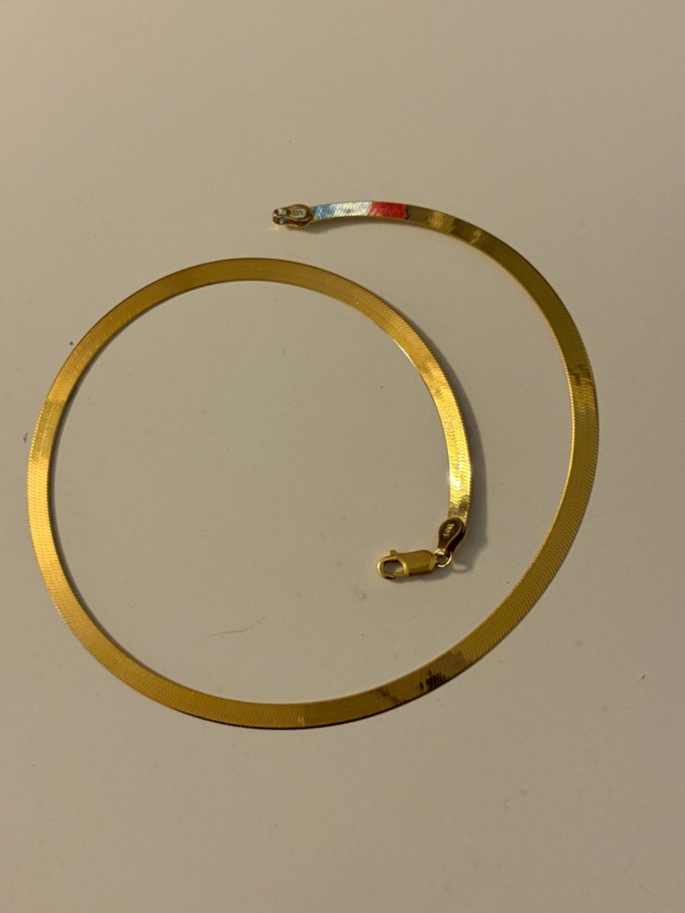 14K Gold 16”, 5mm Herringbone Chain Necklace